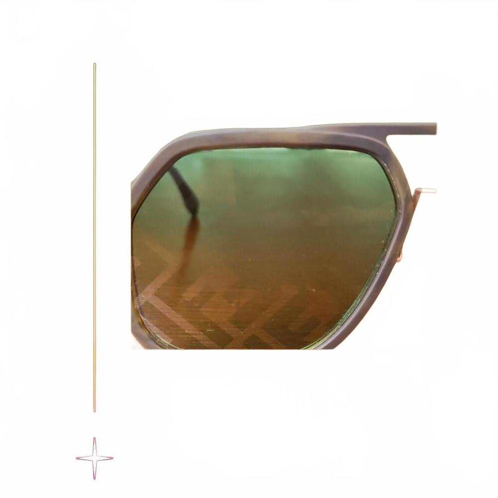 Fendi Zucca FF-Monogram Green Lens Round Aviator Sunglasses Green Havana - Picture 3 of 9